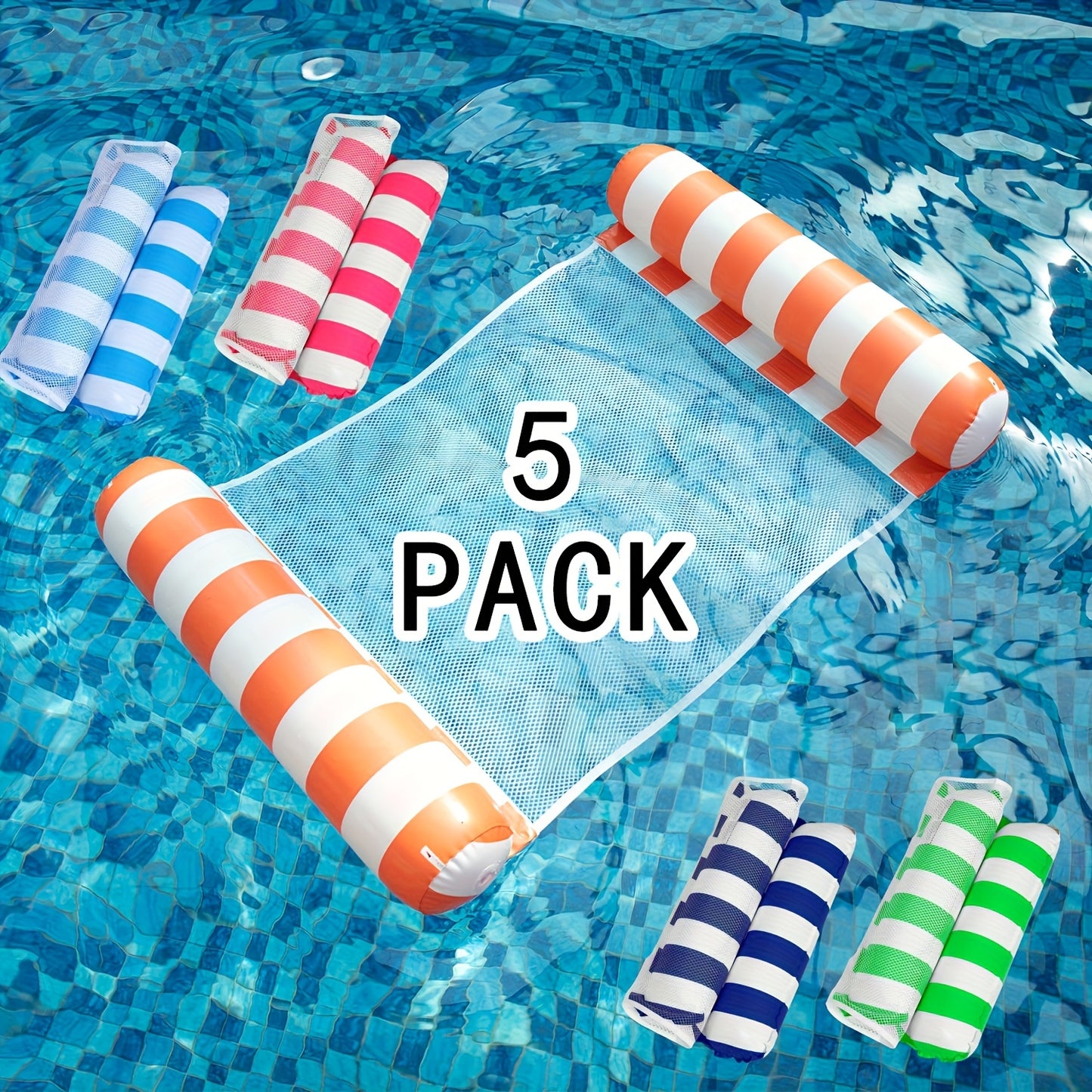 Lucky Rain 5pc Inflatable All In One Pool Float Lounge Set