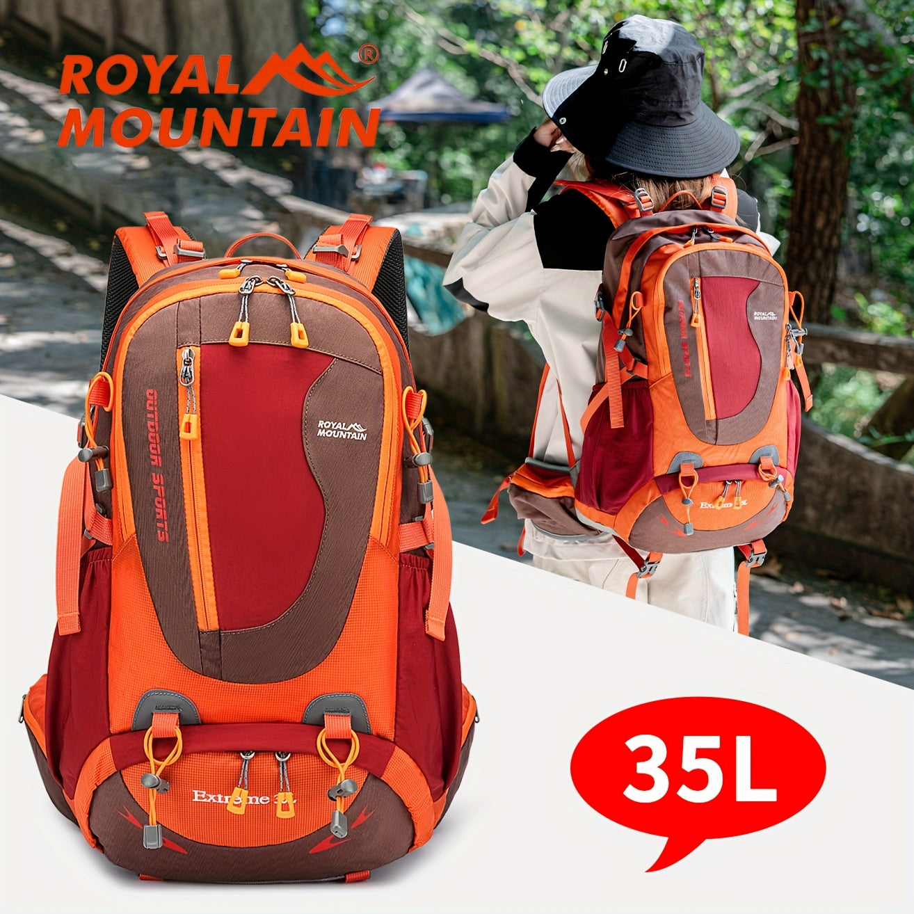 Large Capacity Hiking Backpack Lightweight Nylon Waterproof