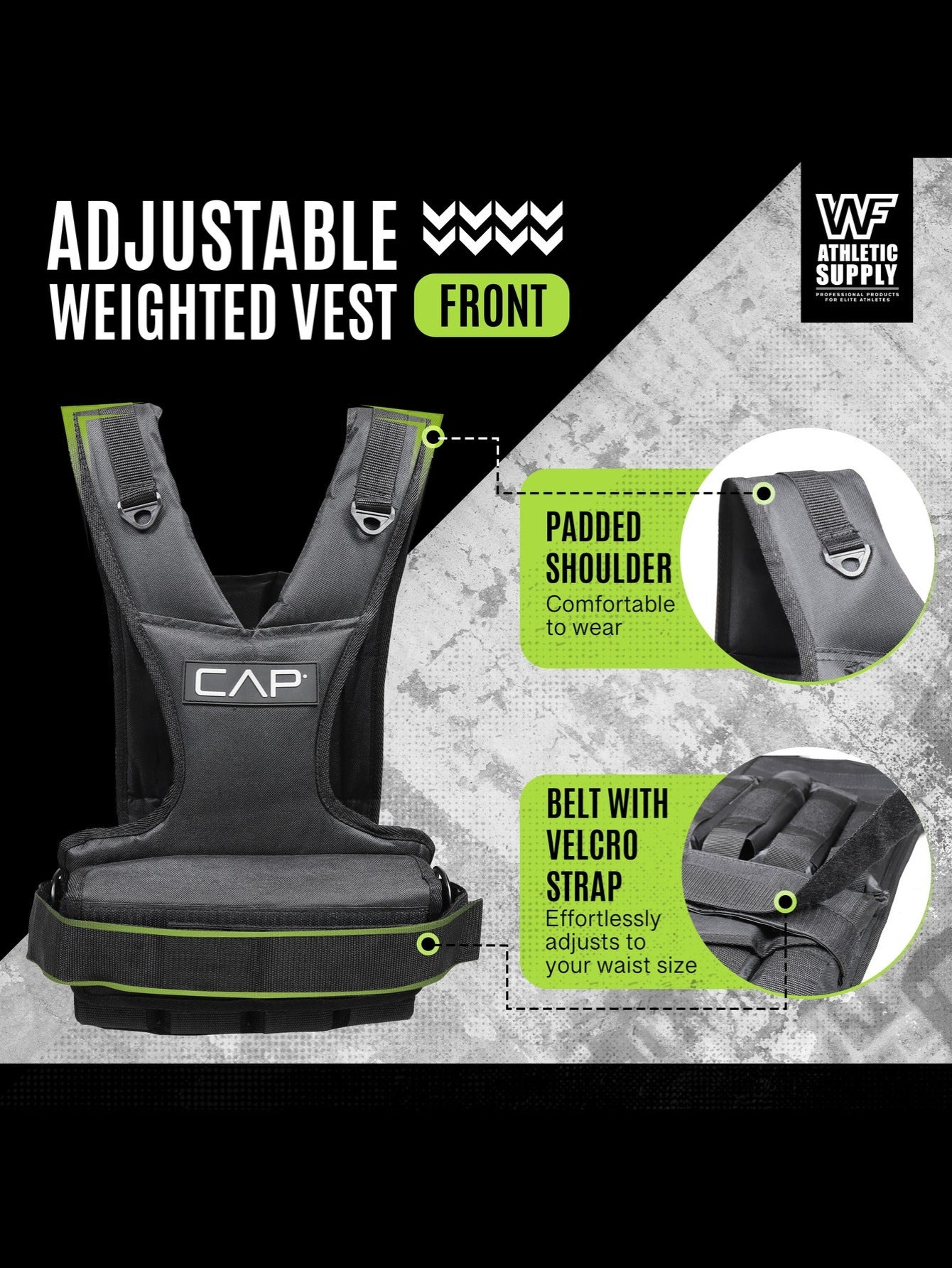 Caphaus 30 Lb Adjustable Weighted Vest For Strength