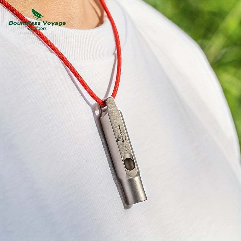 Boundless Voyage Titanium Survival Whistle With Lanyard