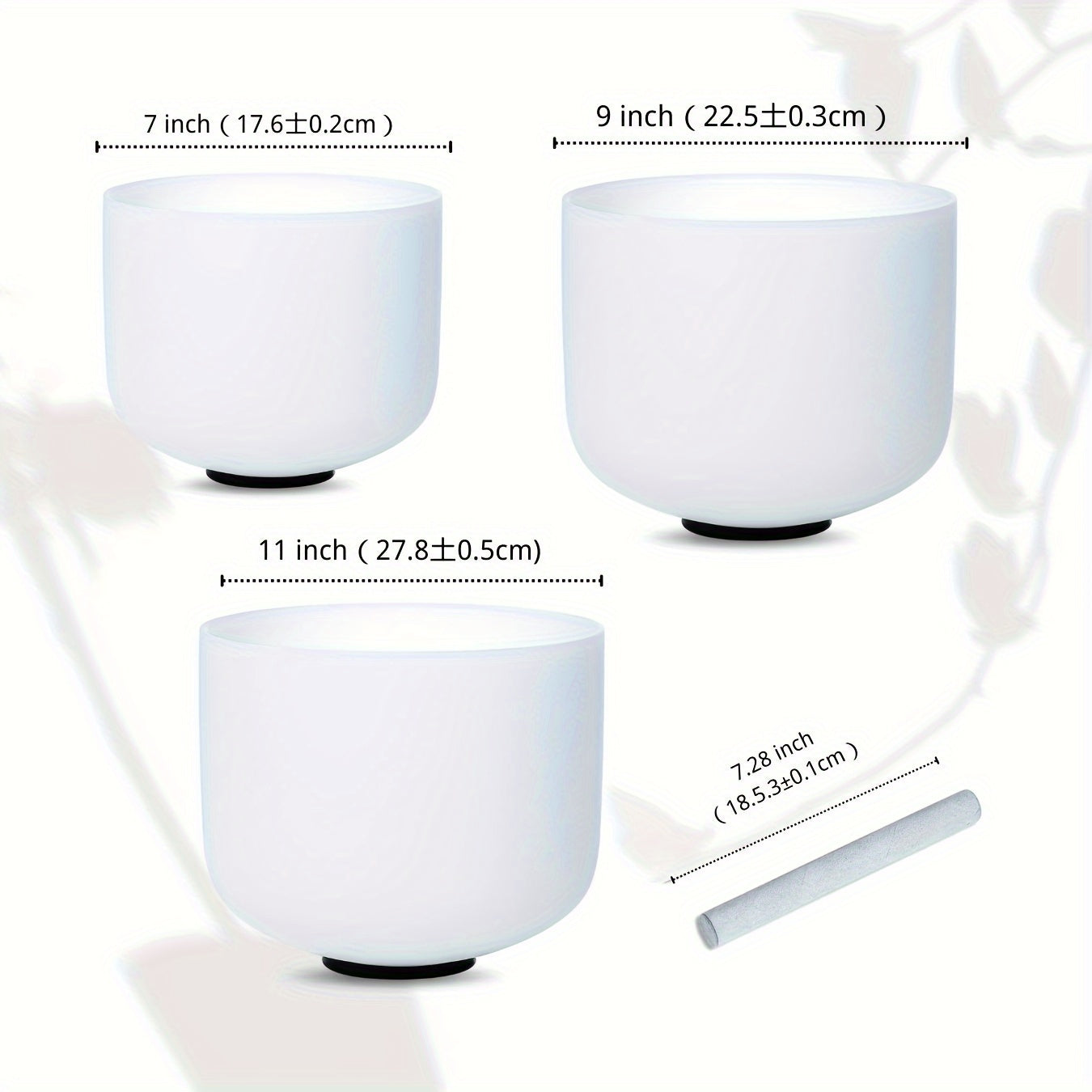 ZenFreq Quartz Crystal Singing Bowls Set 7 To 11 Inch Case