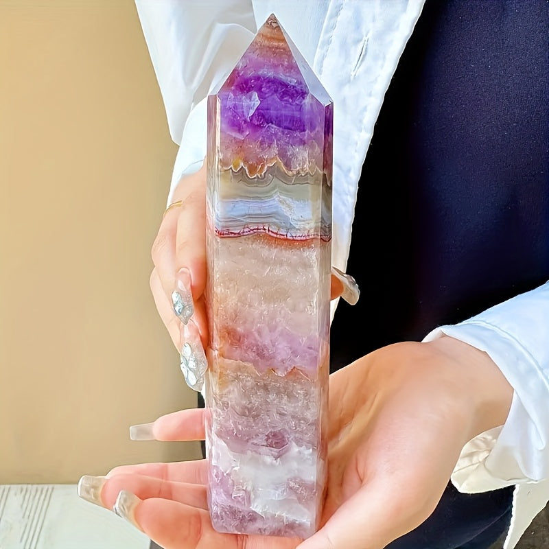 5A Amethyst Lace Agate Crystal Tower Home Decor Gift