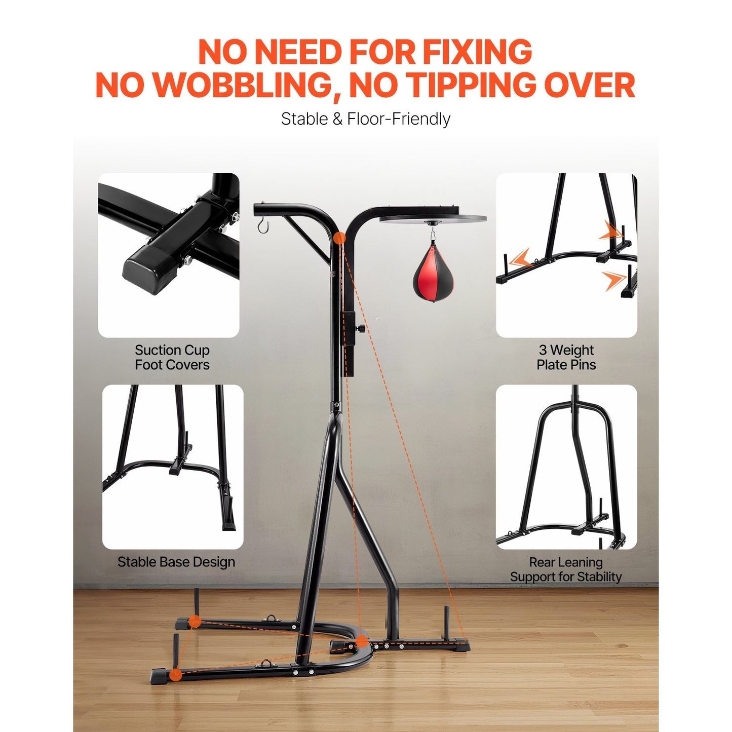 Vevor 2 In 1 Heavy Duty Punching Bag Frame Stand Fitness