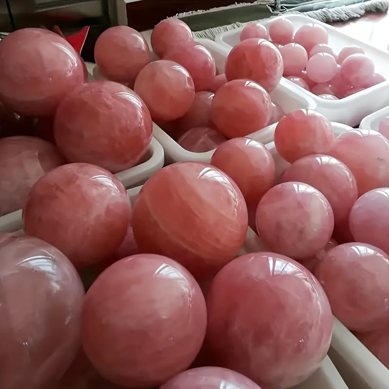 Natural Polished Rose Quartz Crystal Ball Massage Sphere