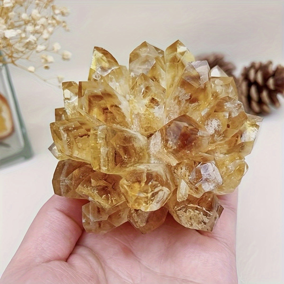 Large Natural Citrine Crystal Cluster Lucky Stone Gift