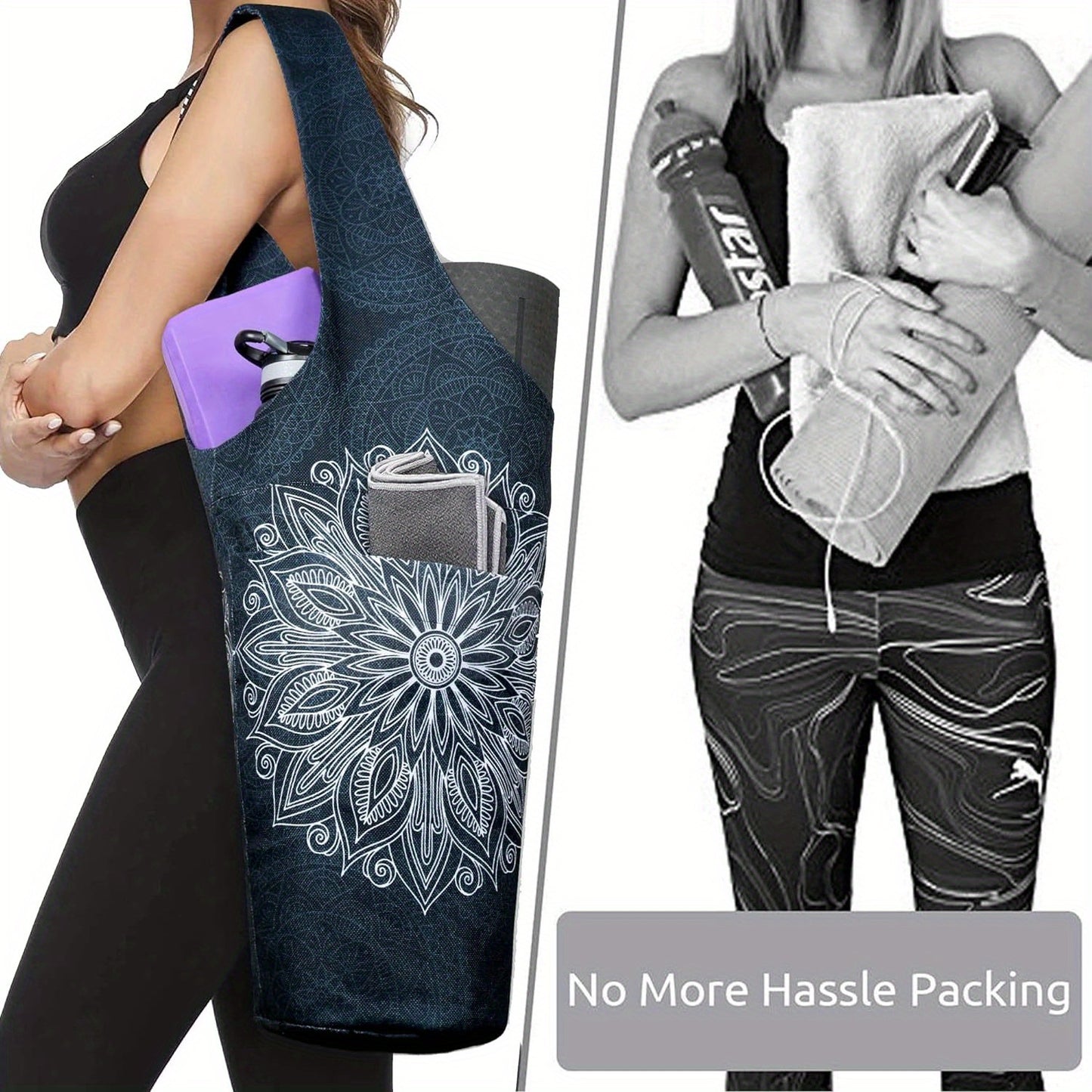 Yoga Mat Bag Long Tote With Pockets Fits Most Mats Now