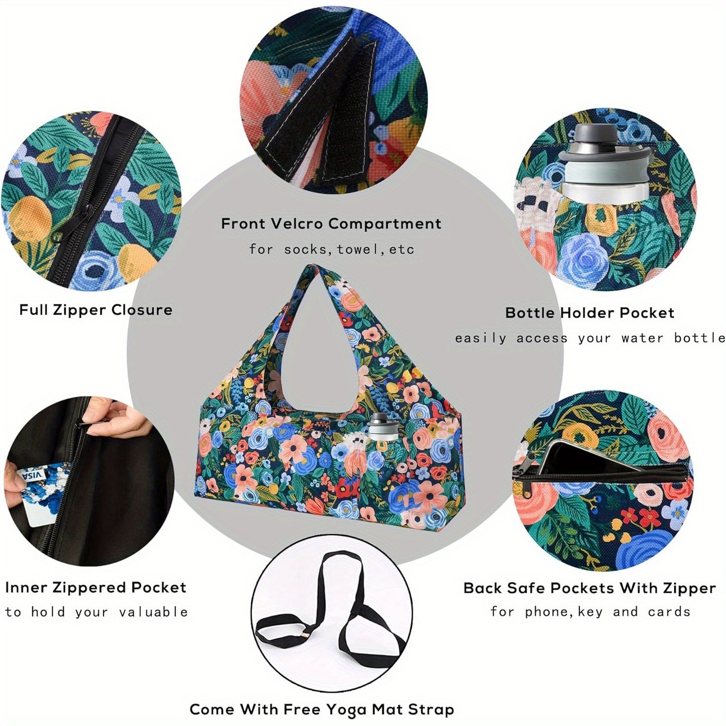 Large Yoga Mat Bag With Strap And Pockets Fits Most Mats