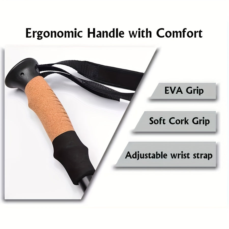 Lightweight Foldable Walking Sticks 7075 Aluminum Cork Grip