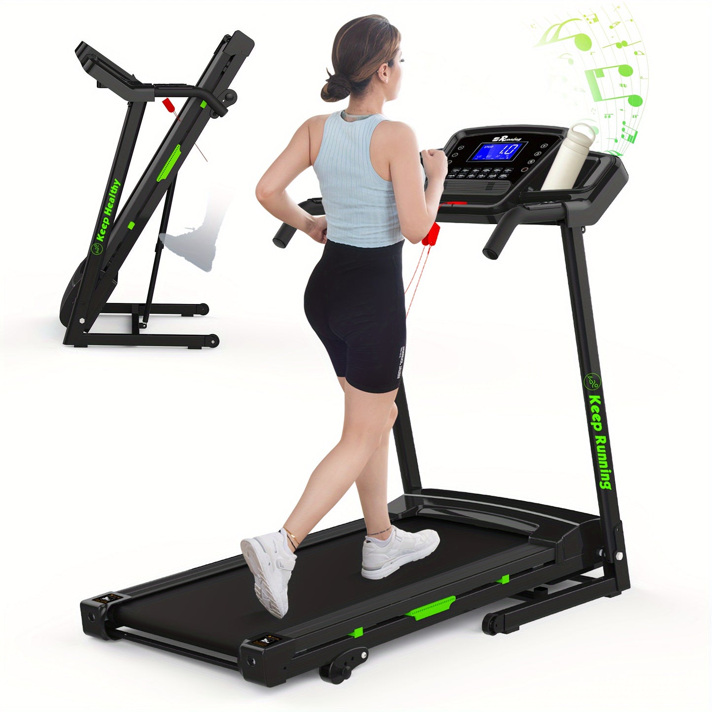 FYC Folding Treadmill With Incline 330Lb Capacity Compact