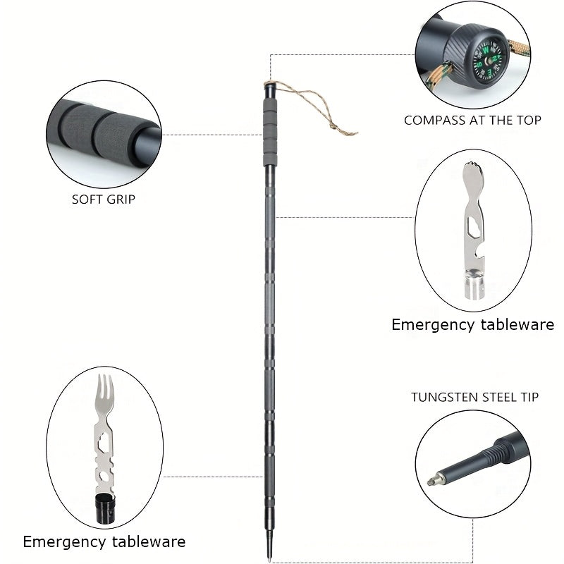 Adjustable Trekking Poles With Fork And Spoon For Camping