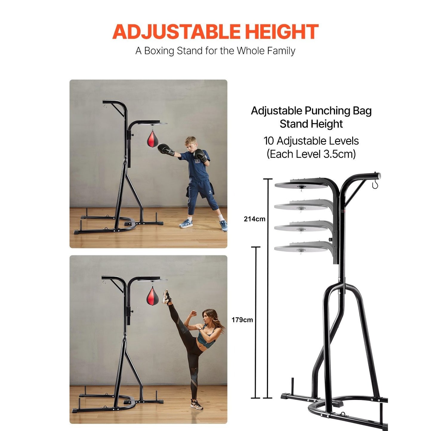 Vevor 2 In 1 Heavy Duty Punching Bag Frame Stand Fitness