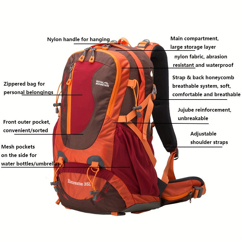 Large Capacity Hiking Backpack Lightweight Nylon Waterproof