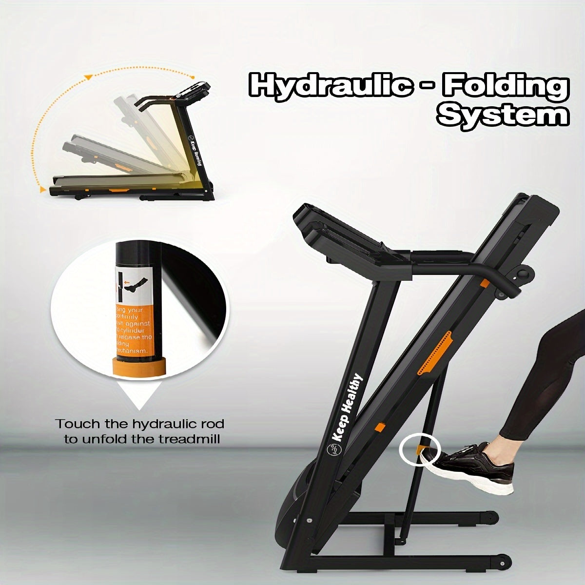 FYC Folding Treadmill With Incline 330Lb Capacity Compact