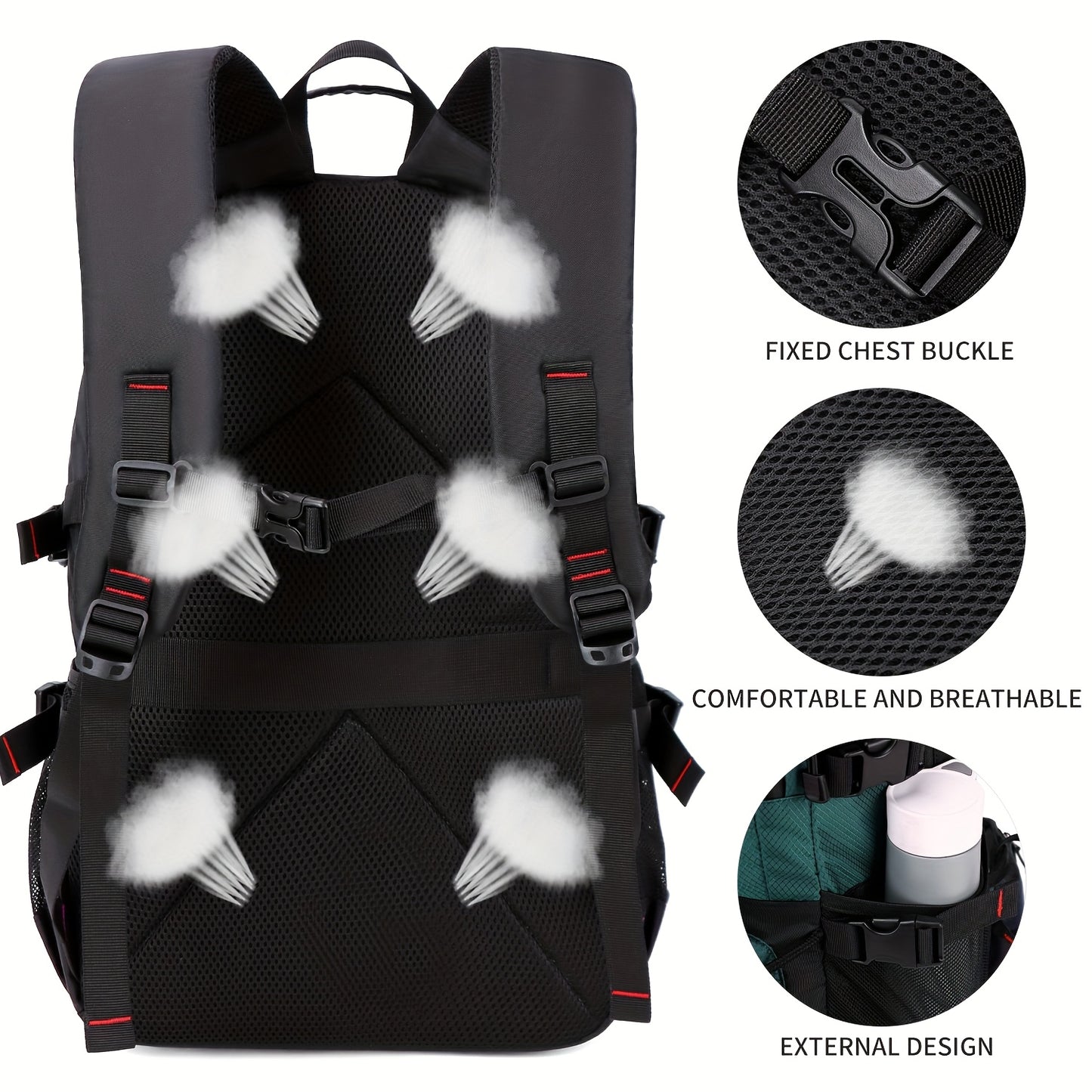 Men Large Capacity Hiking Backpack For Travel And Camping