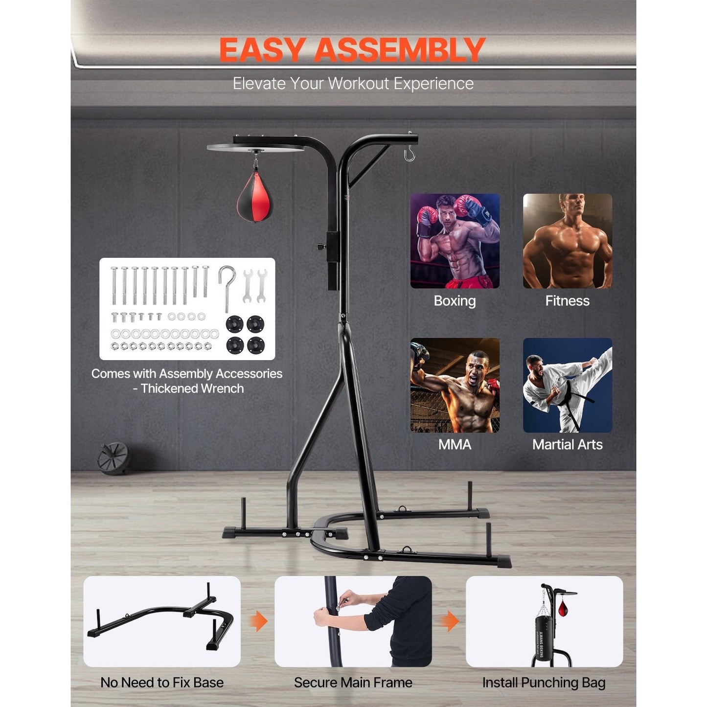 Vevor 2 In 1 Heavy Duty Punching Bag Frame Stand Fitness