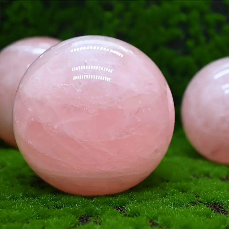 Natural Polished Rose Quartz Crystal Ball Massage Sphere