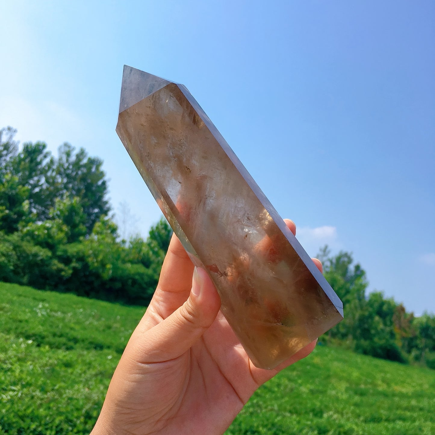 Smokey Quartz Obelisk Wand Crystal Boho Home Decor Gift