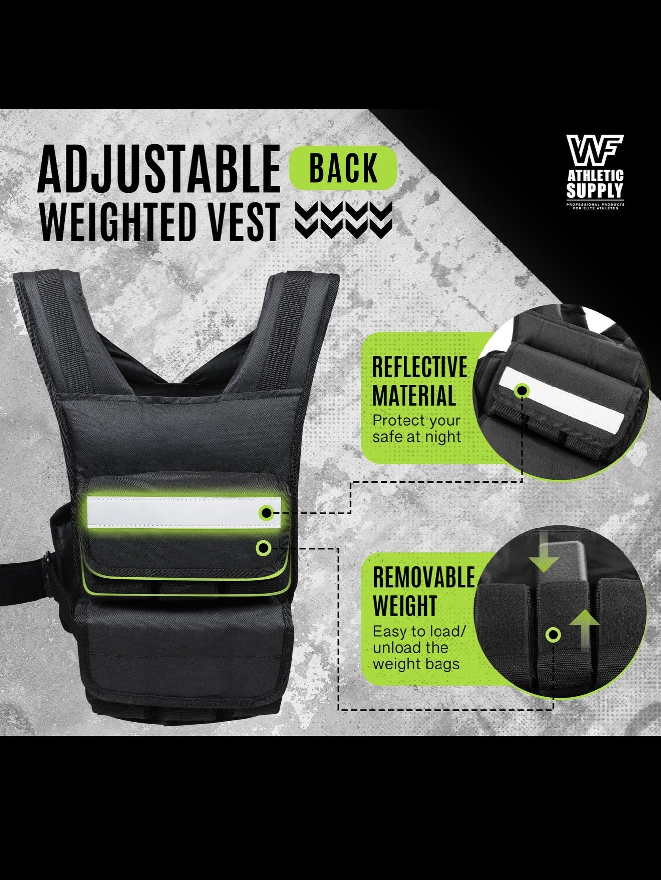Caphaus 30 Lb Adjustable Weighted Vest For Strength