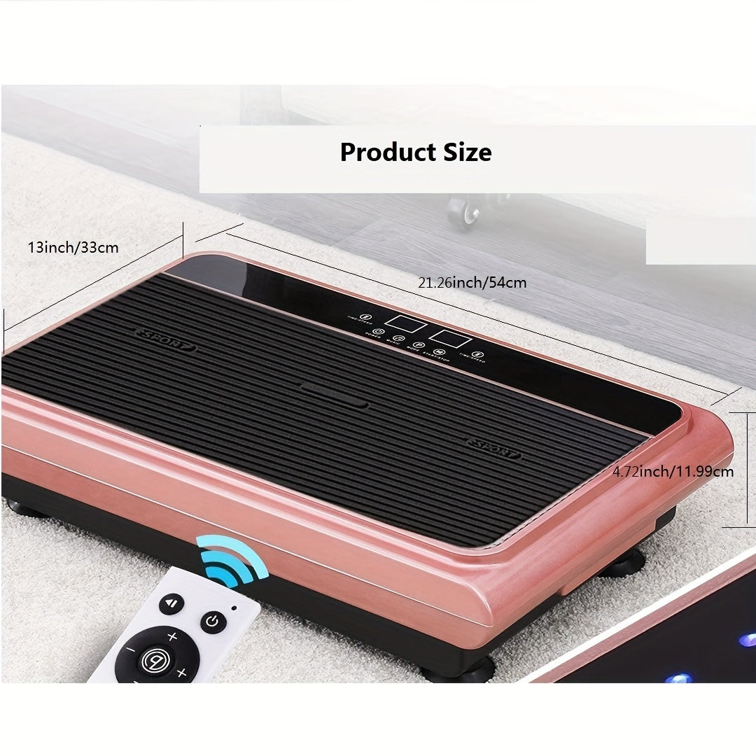 Pink Vibration Plate With Pilates Bar And Resistance Bands
