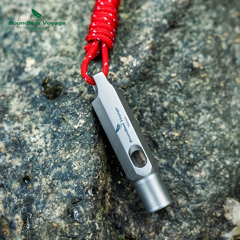 Boundless Voyage Titanium Survival Whistle With Lanyard