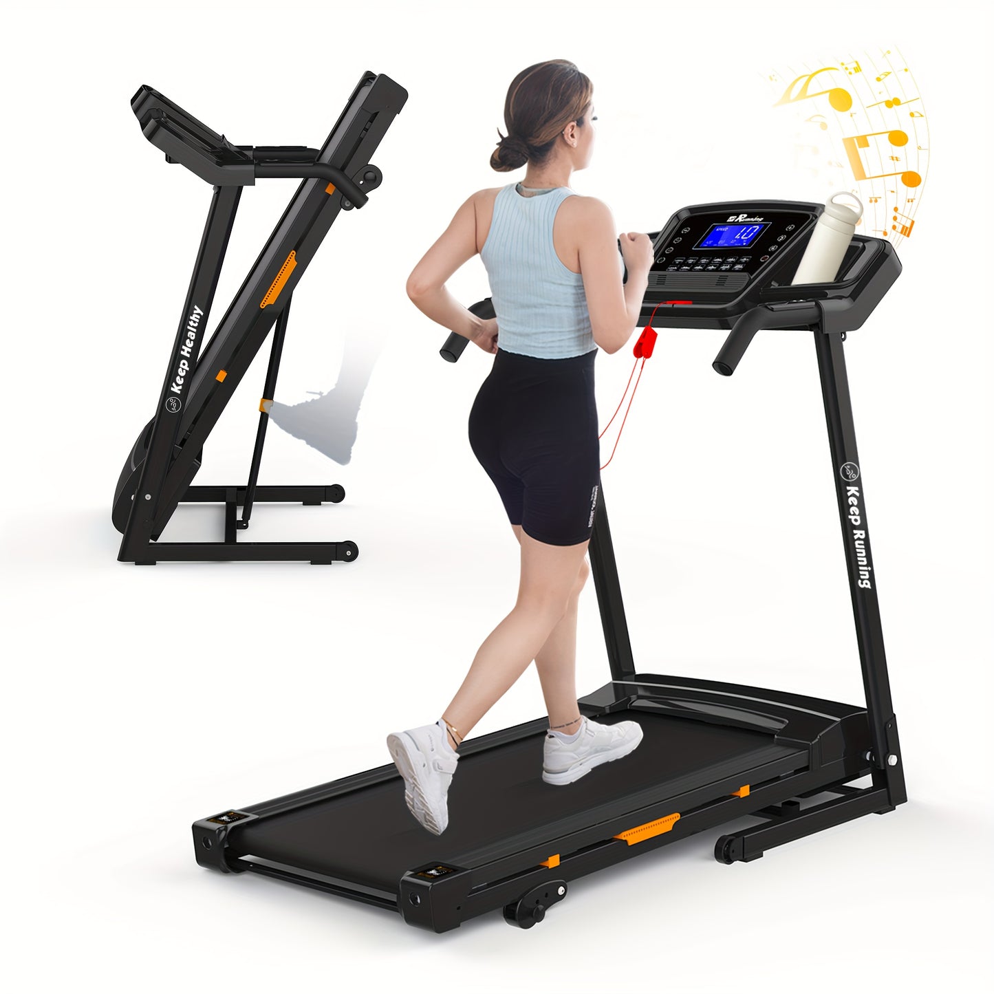 FYC Folding Treadmill With Incline 330Lb Capacity Compact