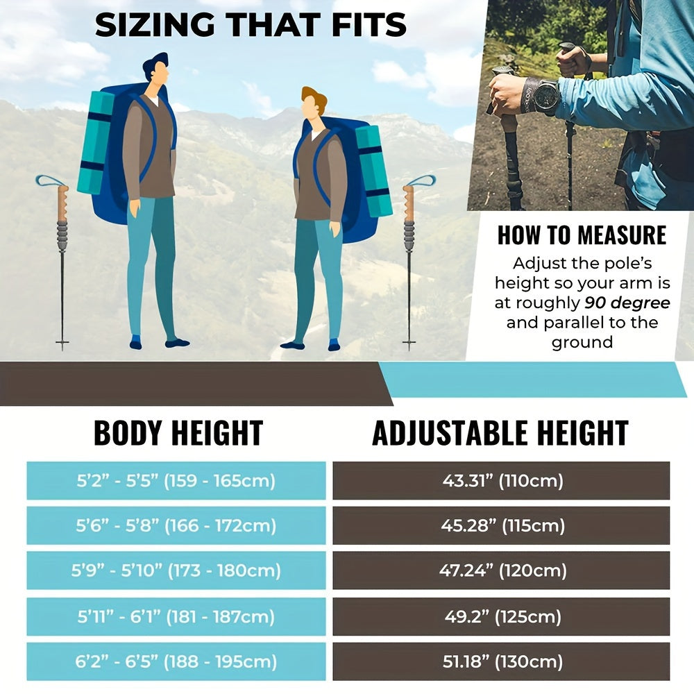 Lightweight Foldable Walking Sticks 7075 Aluminum Cork Grip