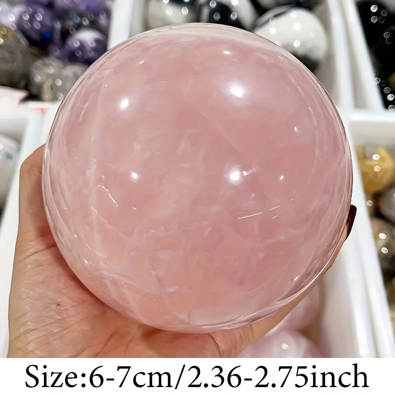Natural Polished Rose Quartz Crystal Ball Massage Sphere