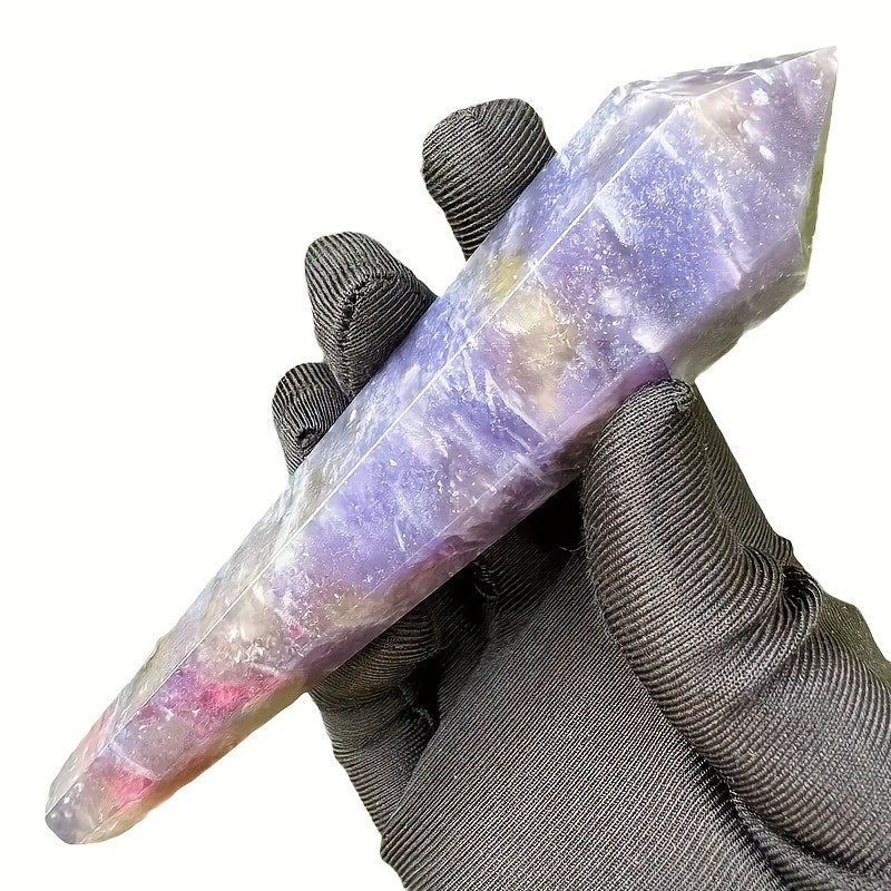 Unicorn Star Quartz Crystal Wand With Frame Stand Decor