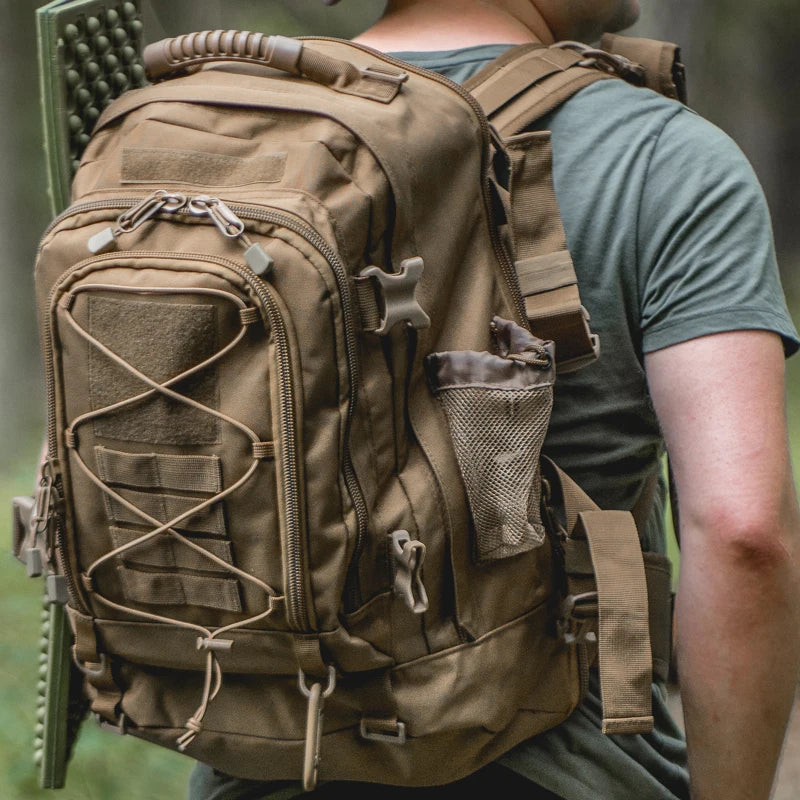 65L Outdoor Tactical Backpack for Men Large Capacity Military Hiking Rucksack