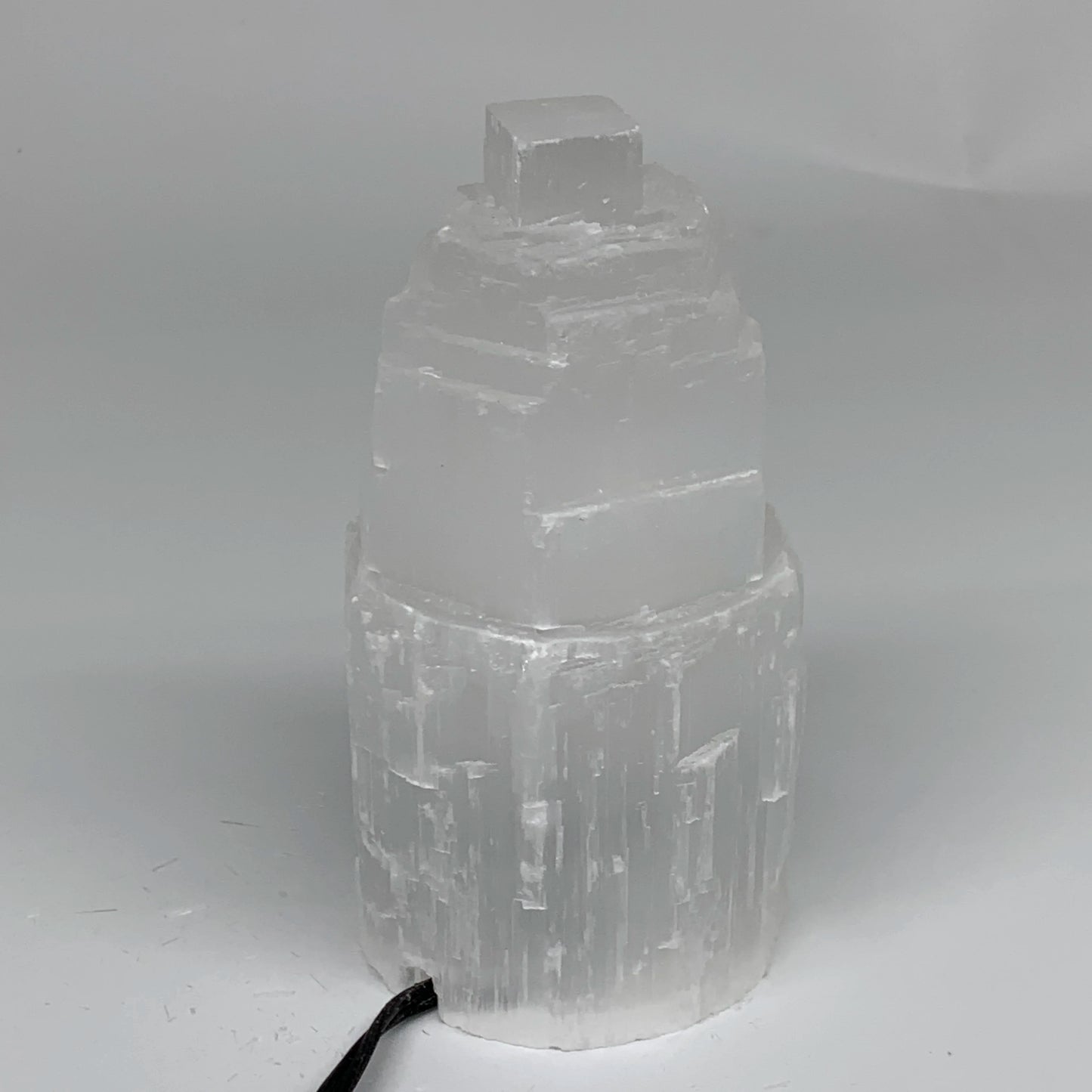 Selenite Crystal Lamp Tower Raw Satin Spar With 6ft Cord