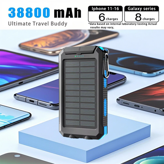 Waterproof Outdoor Solar Power Bank 38800mAh Dual USB Charger for Camping