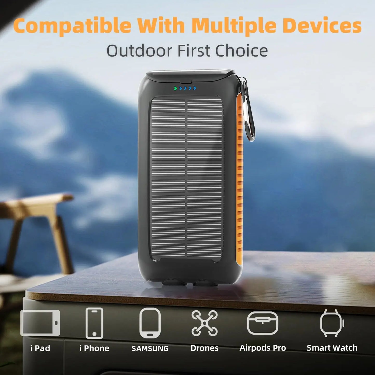 Foldable 30W Solar Panel 10000mAh Power Bank Dual Output
