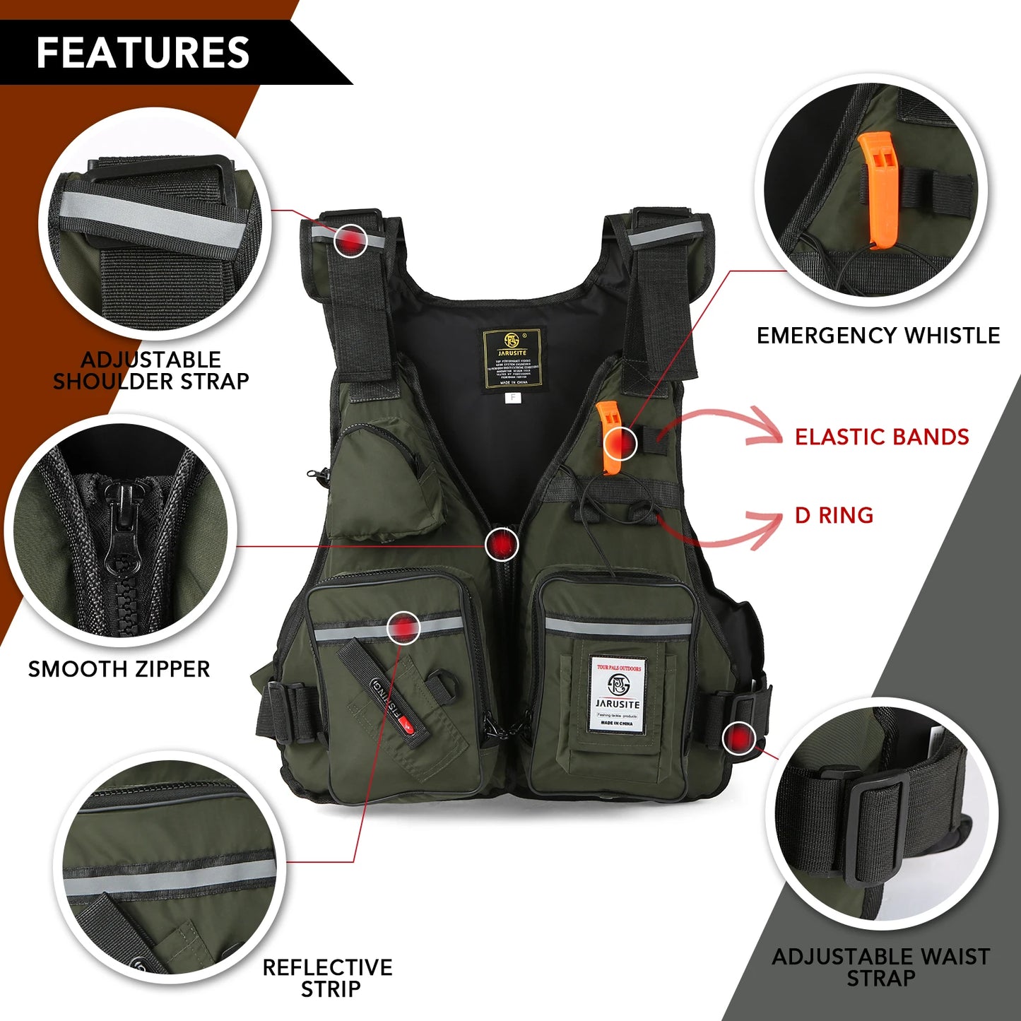 Men's Waterproof Fishing Vest with Multi Pockets and Adjustable Fit 2022