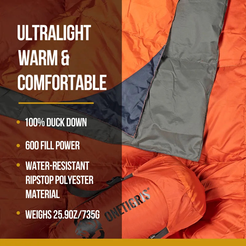 OneTigris Foldable Camping Blanket 3-Season 1-Person Quilt