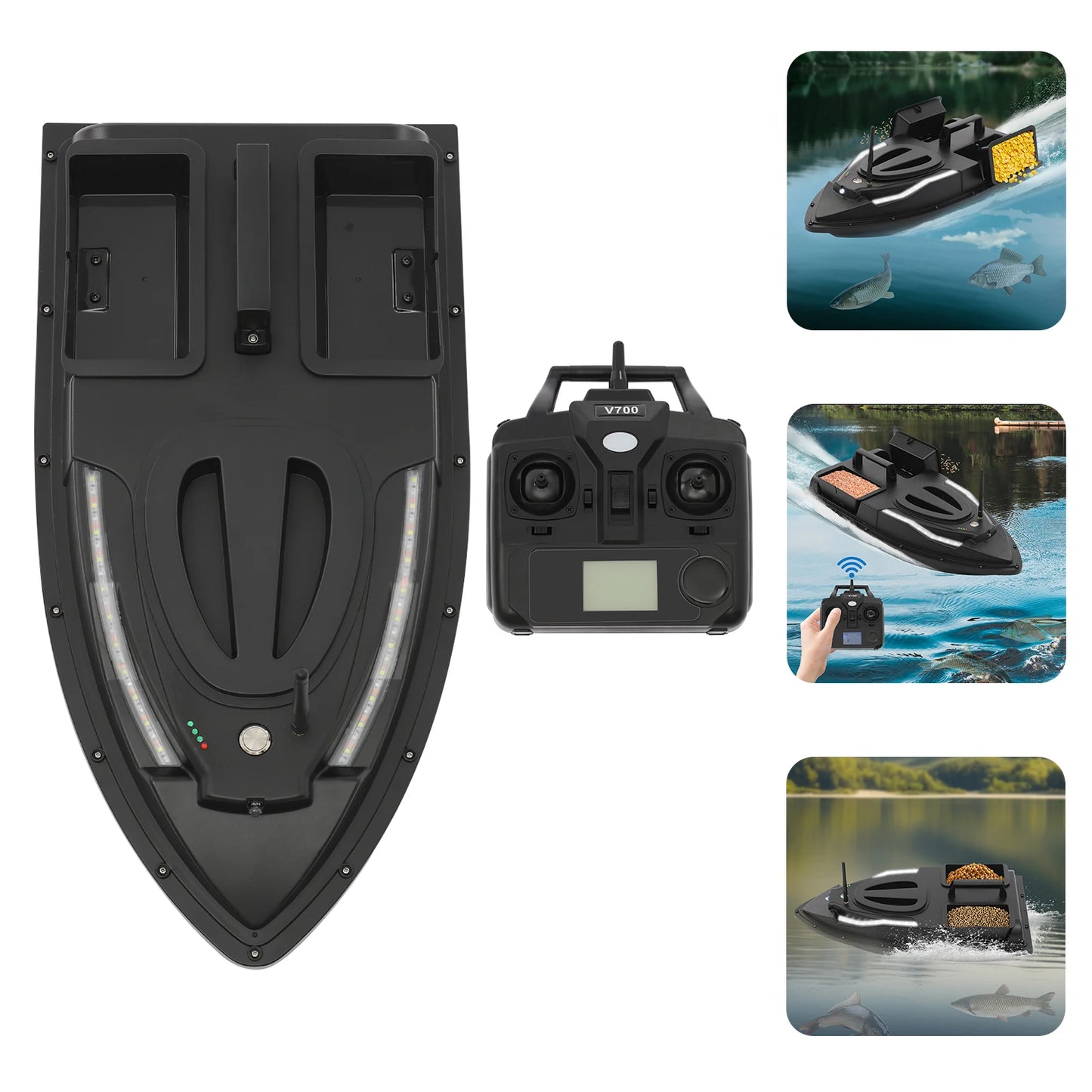 High Speed Remote Control Fishing Bait Boat for Pool and Lake Use