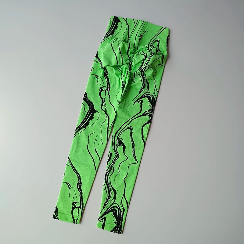 Printed High Waist Seamless Leggings Quick Dry Yoga Pants