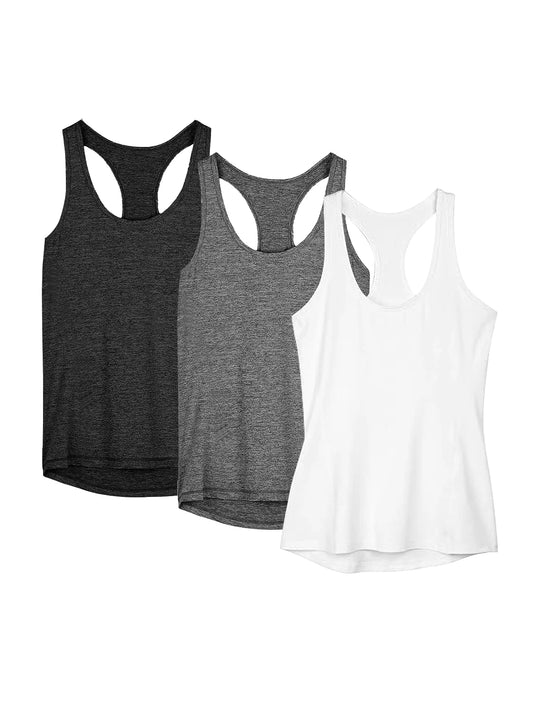 3 Pcs Women's Quick Dry Loose Yoga Tops for Fitness and Workout