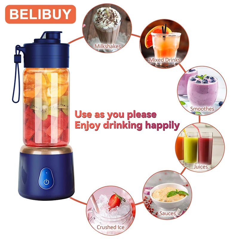 Portable Electric Juicer USB Charging Mini Citrus Blender for Travel