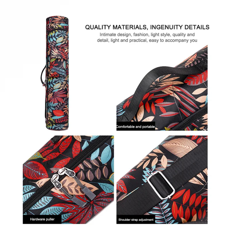 Printed Yoga Mat Bag for Men and Women Waterproof Fitness Backpack Cover