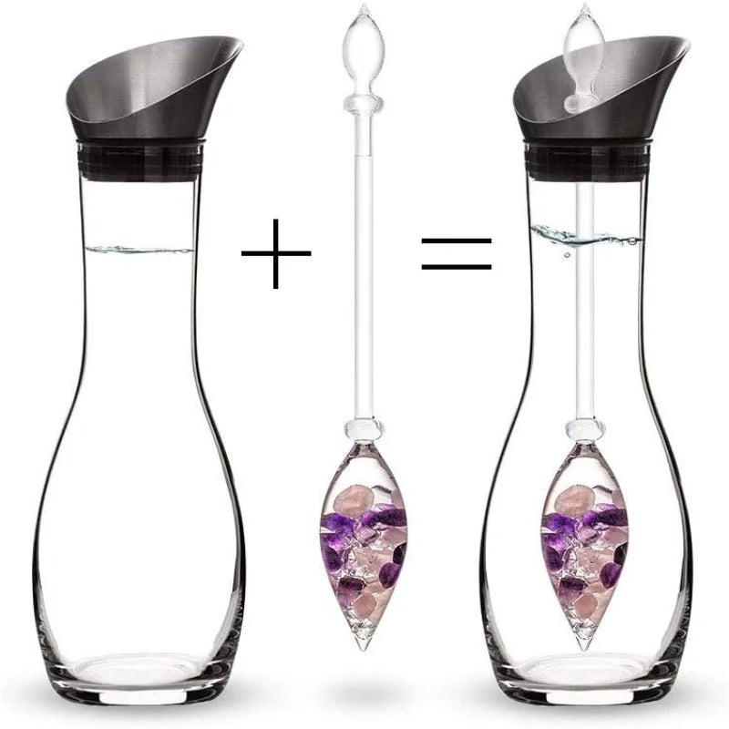 Era Wellness Crystal Water Decanter Amethyst Rose Quartz