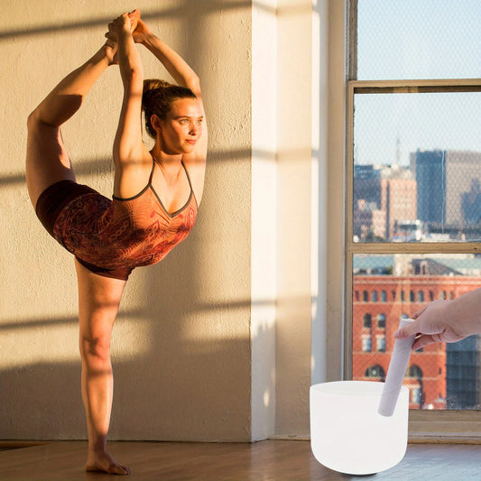 8 Inch Quartz Crystal Singing Bowl for Meditation and Yoga F Note Tone