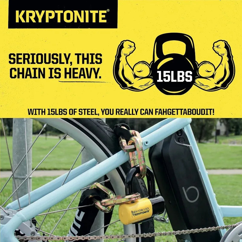 Kryptonite New York Fahgettaboudit Chain 1415 with New York Disc Lock