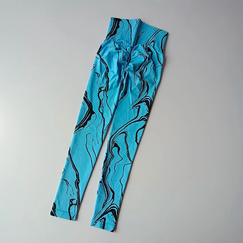 Printed High Waist Seamless Leggings Quick Dry Yoga Pants