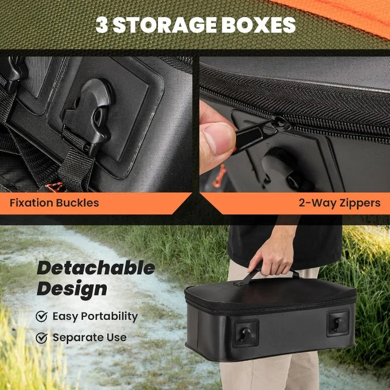 Inflatable Fishing Float Tube with Ruler Pump Storage Bag and Adjustable Straps