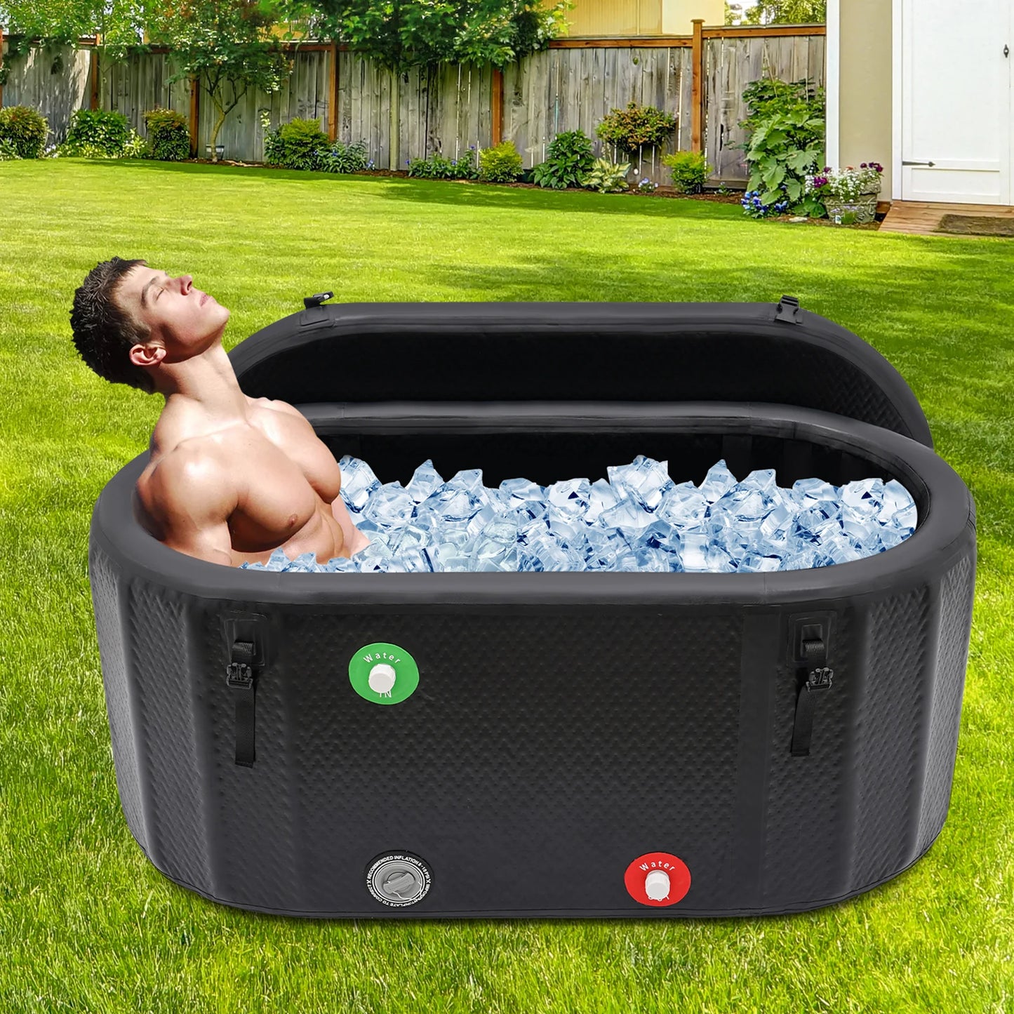 132x70cm Inflatable Ice Bath Tub for Cold Water Therapy and Recovery