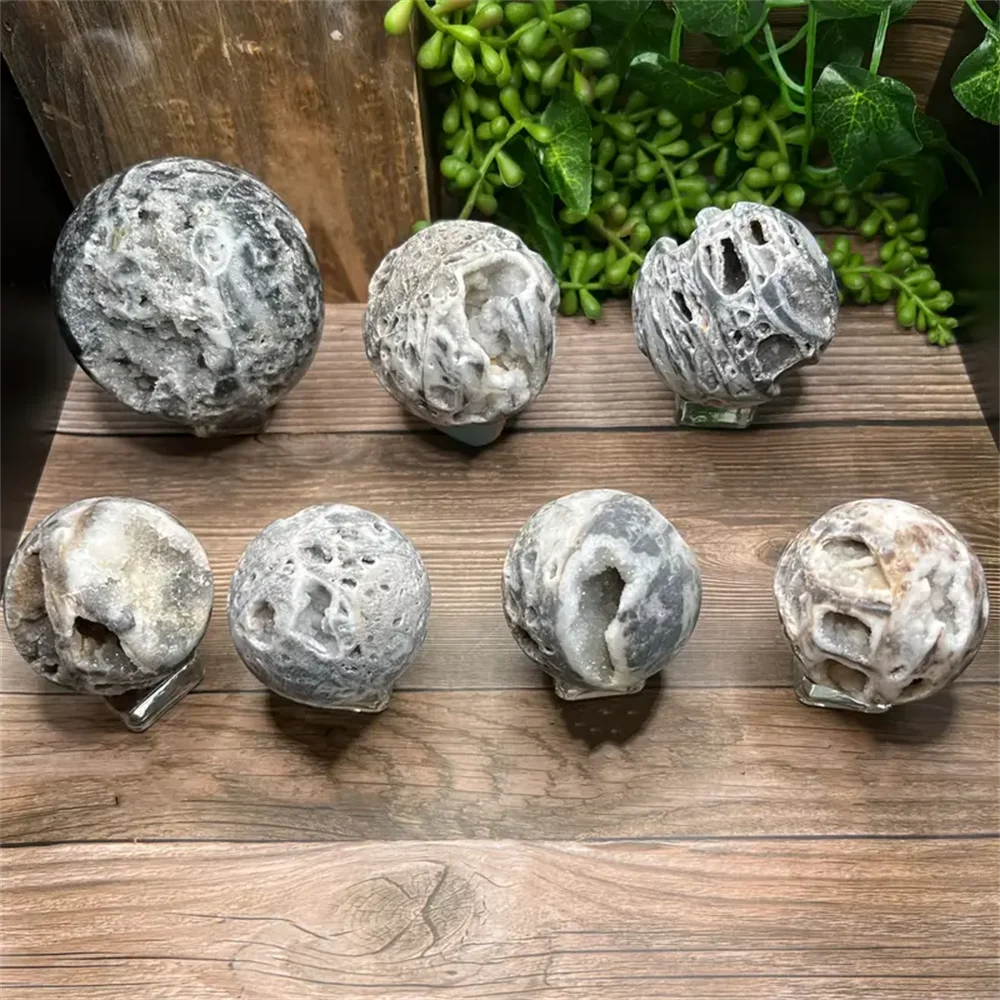 Rare Calcite Crystal Cave Ball Bohemian Home Office Decor