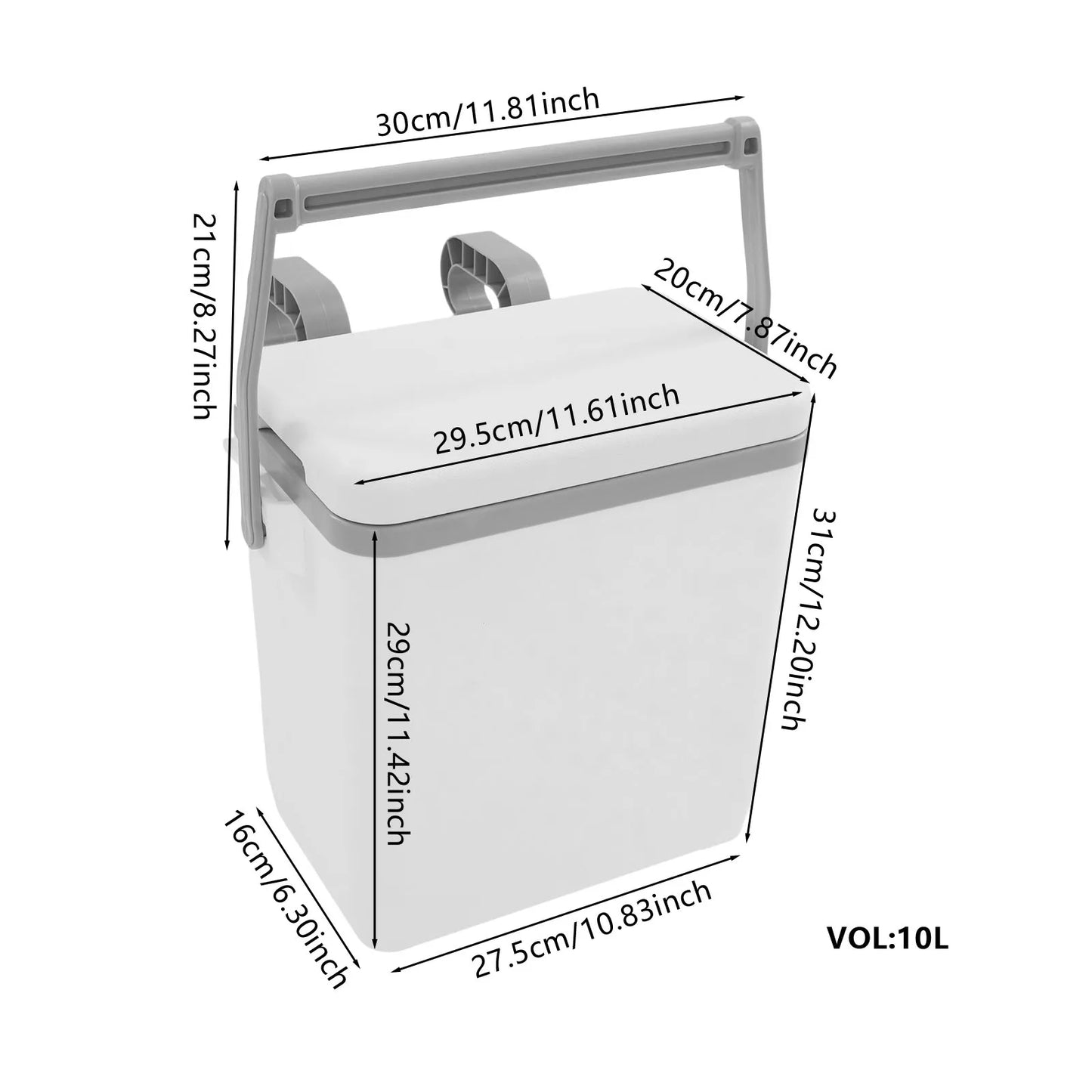 Above Ground Pool Cooler with Portable Handle Insulated for 24 Hours 10L