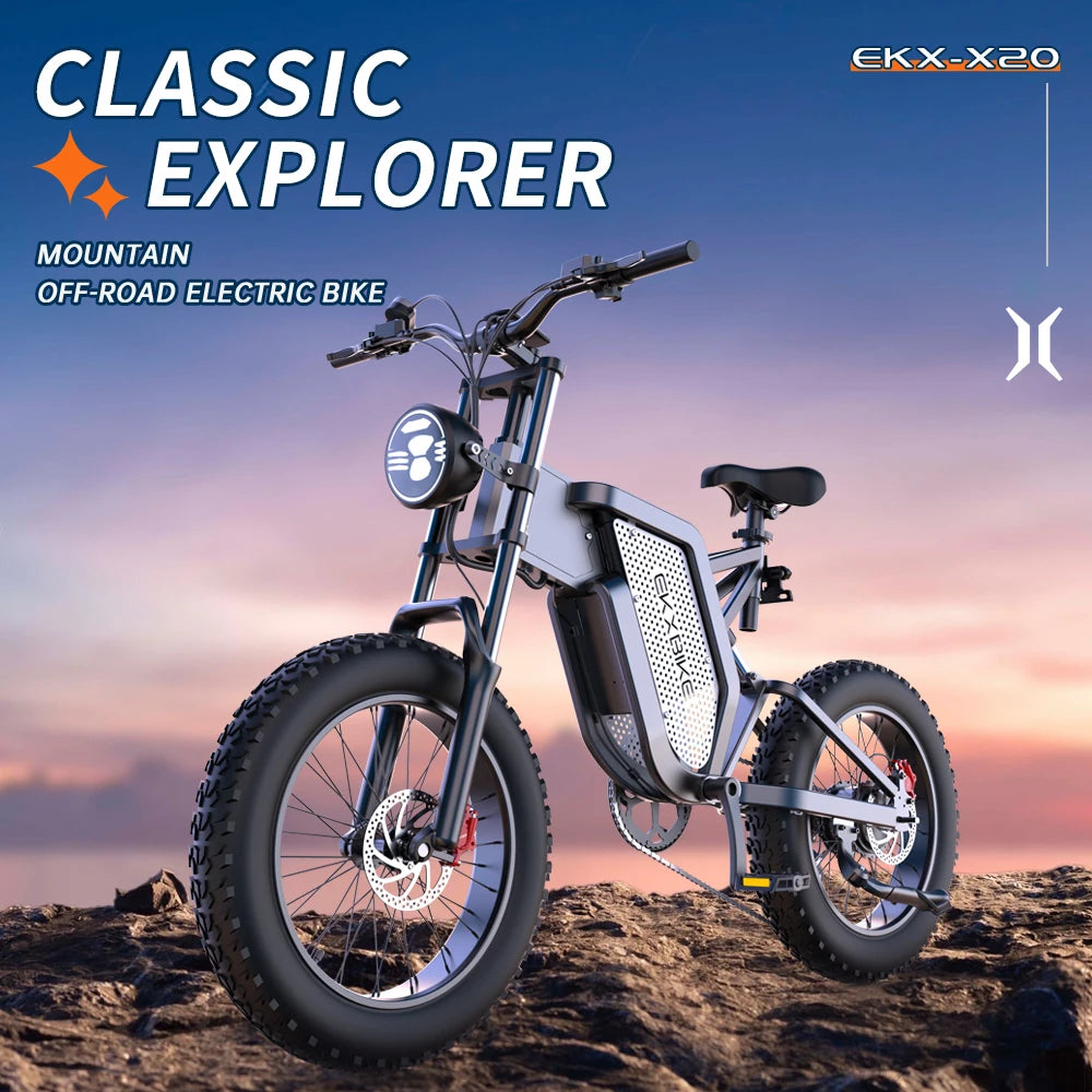 EKX X20 Electric Bicycle 48V 35AH Lithium Battery Adult Mountain Ebike 20 Inch
