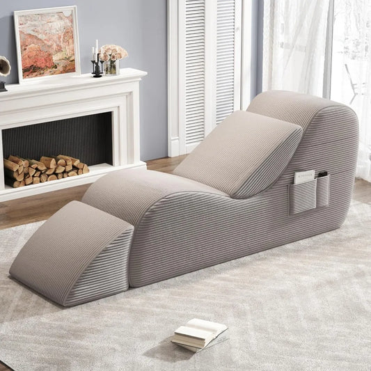 Ergonomic Yoga Chair with Lumbar Pillow and Ottoman for Home Relaxation