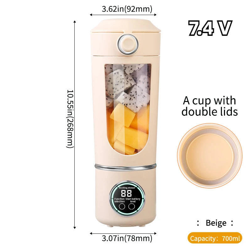 Portable Juice Maker Blender 700ML with Stainless Steel Blades for Smoothies